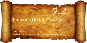 Ferencsik Lázár névjegykártya